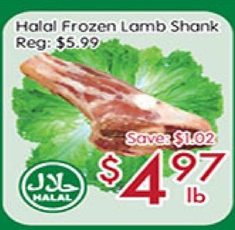 Sunny Food Mart Halal frozen lamb shank offer