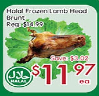 Sunny Food Mart Halal frozen lamb head brunt offer
