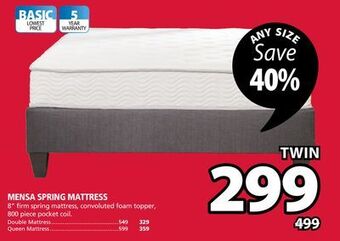 JYSK Mensa spring mattress offer