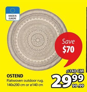 JYSK Ostend flatwoven outdoor rug offer