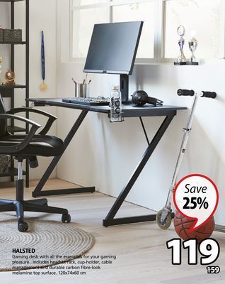 JYSK Halsted gaming desk with all the essentials for your gaming pleasure offer