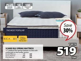 JYSK Scandi blu spring mattress offer