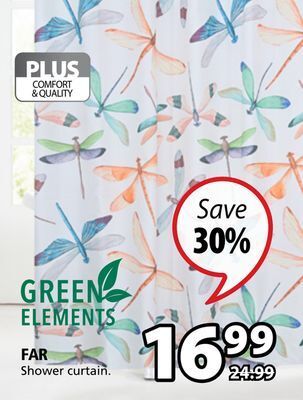 JYSK Green elements far shower curtain offer