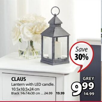 JYSK Claus lantern with led candle offer