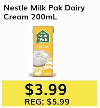 Oma Fresh Foods Nestle Milk Pak Dairy Cream 200mL offer
