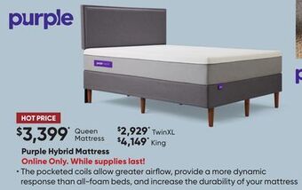 Sleep Country Purple hybrid mattress offer