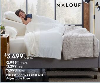 Sleep Country Malouf® altitude lifestyle adjustable base offer
