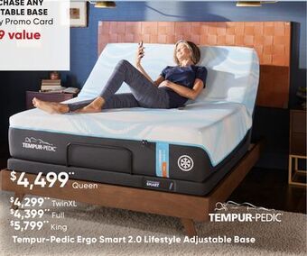 Sleep Country Tempur-pedic ergo smart 2.0 lifestyle adjustable base offer