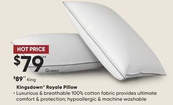 Sleep Country Kingsdown® royale pillow offer