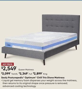 Sleep Country Sealy posturepedic® optimum® chill trio dione mattress offer