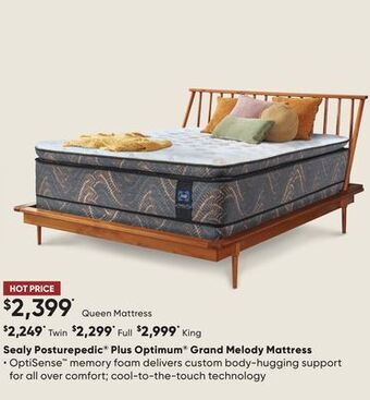 Sleep Country Sealy posturepedic® plus optimum® grand melody mattress offer