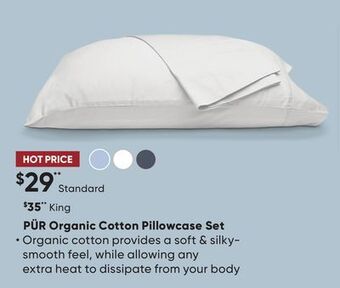 Sleep Country Pür organic cotton pillowcase set offer