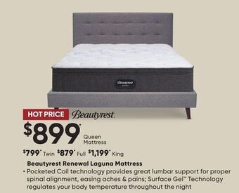 Sleep Country Beautyrest renewal laguna mattress offer