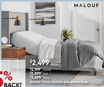 Sleep Country Malouf forte lifestyle adjustable base offer