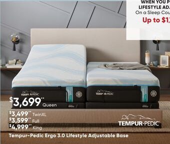 Sleep Country Tempur-pedic ergo 3.0 lifestyle adjustable base offer