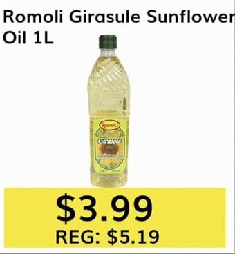 Oma Fresh Foods Romoli Girasule Sunflower Oil 1L offer