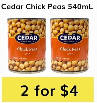 Oma Fresh Foods Cedar Chick Peas 540mL offer