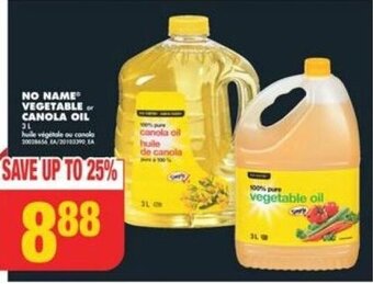 No Frills NO NAME VEGETABLE or CANOLA OIL offer