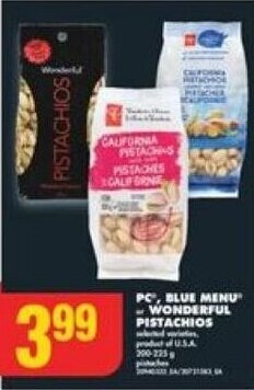 No Frills PC, BLUE MENU or WONDERFUL PISTACHIOS offer
