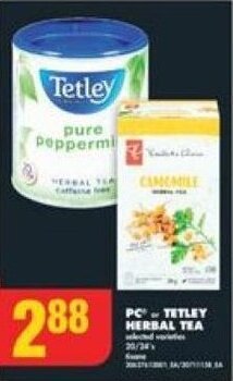 No Frills PC or TETLEY HERBAL TEA offer