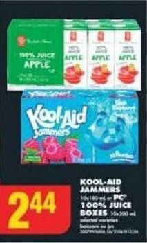 No Frills KOOL-AID JAMMERS or PC 100% JUICE BOXES offer