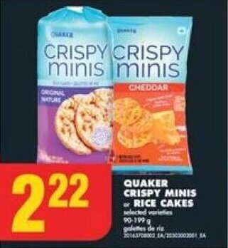 No Frills QUAKER CRISPY MINIS or RICE CAKES offer