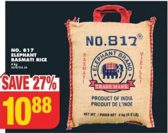 No Frills NO. 817 ELEPHANT BASMATI RICE offer