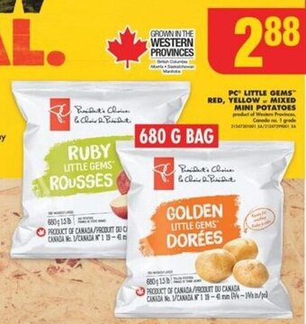 No Frills PC LITTLE GEMS RED, YELLOW or MIXED MINI POTATOES offer