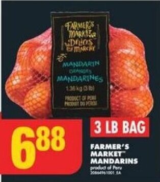 No Frills FARMER'S MARKET MANDARINS offer