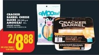 No Frills CRACKER BARREL CHEESE SLICES or AMOOZA! offer