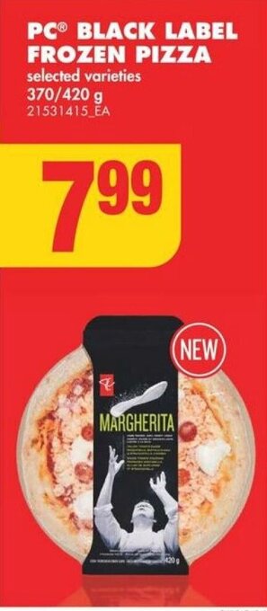 No Frills PC BLACK LABEL FROZEN PIZZA offer