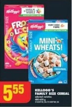 No Frills KELLOGG'S FAMILY SIZE CEREAL offer