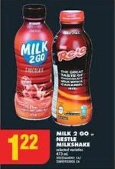 No Frills MILK 2 or GO-NESTLE MILKSHAKE offer