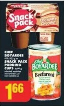 No Frills CHEF BOYARDEE or SNACK PACK PUDDING CUPS offer