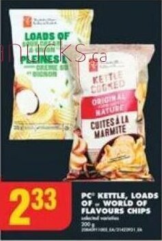 No Frills PC KETTLE, LOADS OF or WORLD OF FLAVOURS CHIPS offer