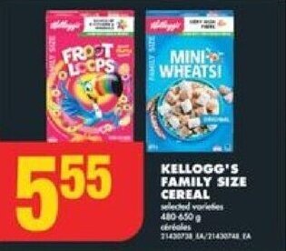 No Frills KELLOGG'S FAMILY SIZE CEREAL offer