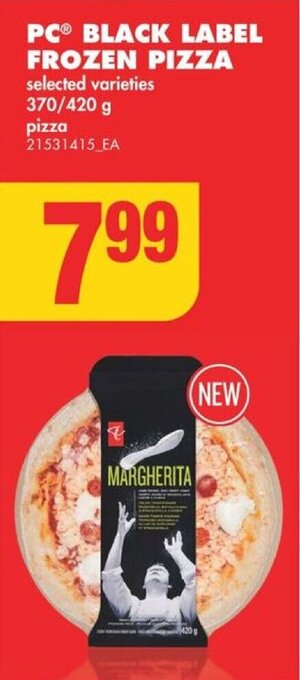 No Frills PC BLACK LABEL FROZEN PIZZA offer