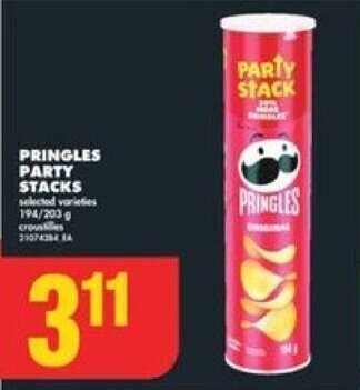 No Frills PRINGLES PARTY STACKS offer