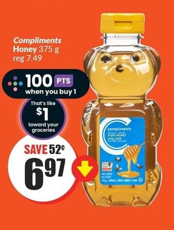 FreshCo Compliments Honey 375 g offer