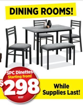Surplus Furniture Grey & black dinette with bench offer