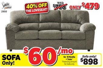 Surplus Furniture Norlou flannel sofa offer