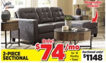Surplus Furniture Venaldi gunmetal 2-piece sectional offer