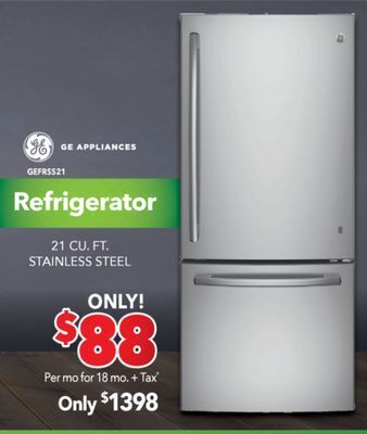 Surplus Furniture Stainless steel 21 cu. ft. refrigerator offer