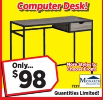 Surplus Furniture Taupe black computer desk offer