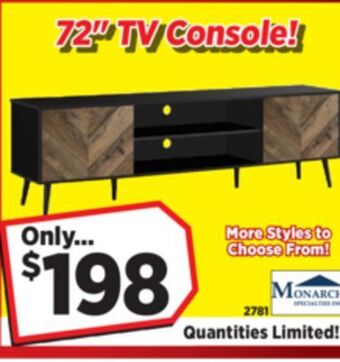 Surplus Furniture Black with wood doors 72 tv console offer