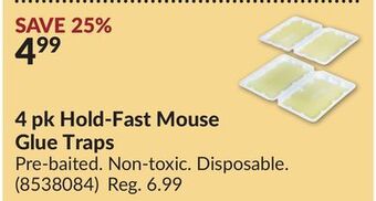 Princess Auto 4 pk hold-fast mouse glue traps offer