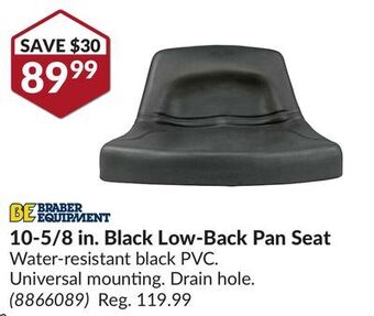 Princess Auto 10-5/8 in. black low-back pan seat offer