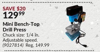 Princess Auto Mini bench-top drill press offer