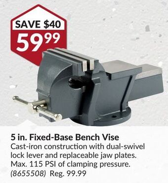 Princess Auto 5 in. fixed-base bench vise offer