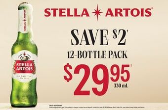 The Beer Store Stella artois 12-bottle pack offer